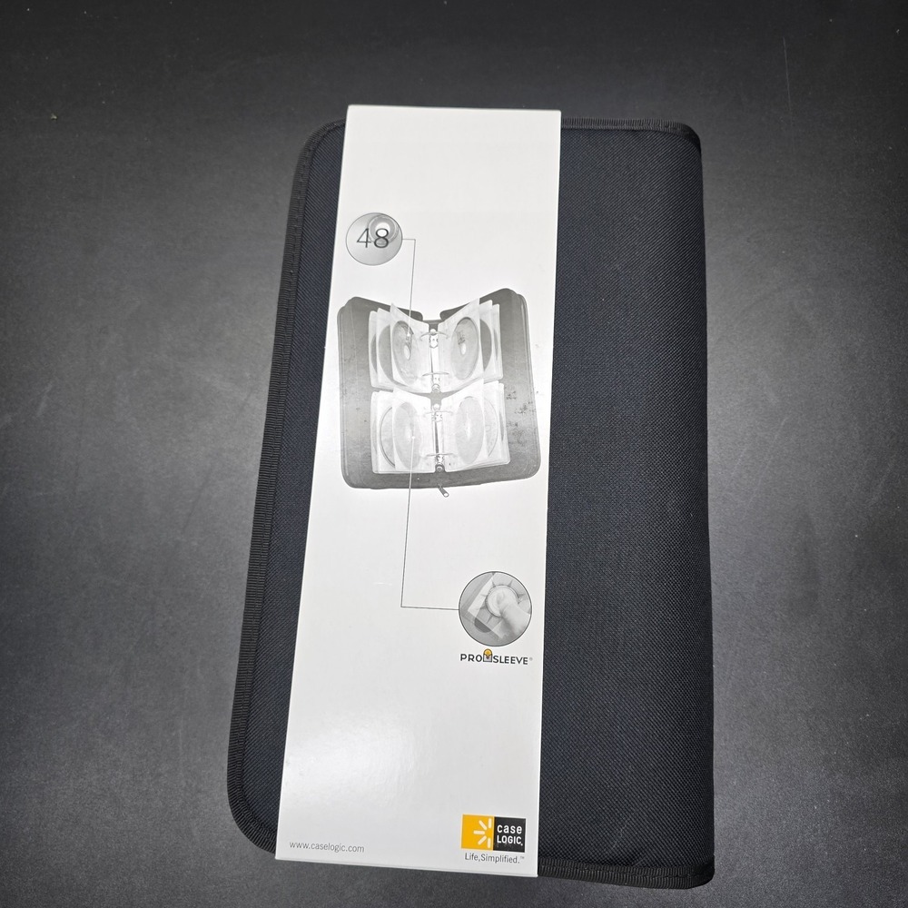 Case Logic 48-disc 24-page CD DVD Wallet Grey Cloth Clear Blue Plastic BNB48 - Picture 2 of 5